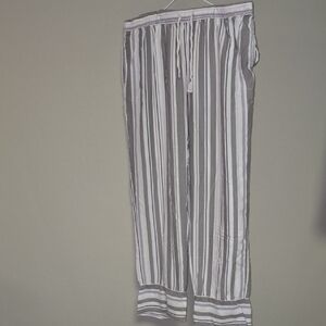 Stars Above Gray and White Striped Joggers
